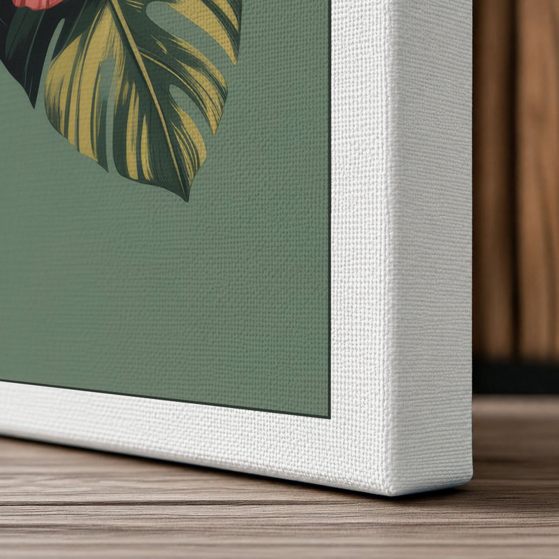 Pink Hibiscus Study Botanical - Wrapped Canvas, White Border, 30x20 - 76.2 x 50.8 cm
