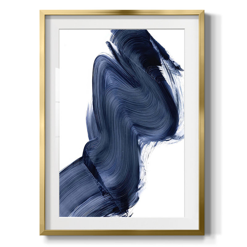 «Drifting Sea II», reproduction encadrée, Papier avec cadre doré, Blanc