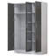 Eva High Gloss Mirrored 3 Door Wardrobe - H: 180cm x D: 47cm x W: 113cm-27474063