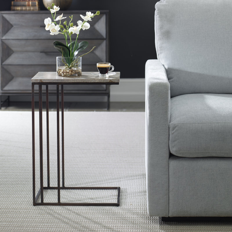Amat Travertine Accent Table