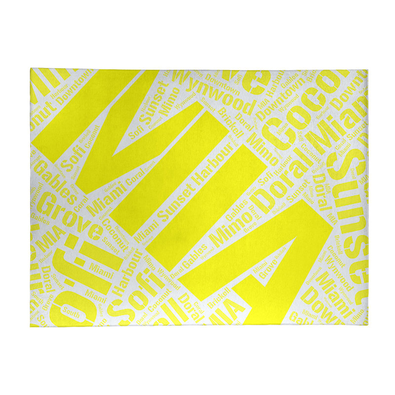 Tapis jaune poils longs à tissage plat, Rectangle 9 pi x 12 pi