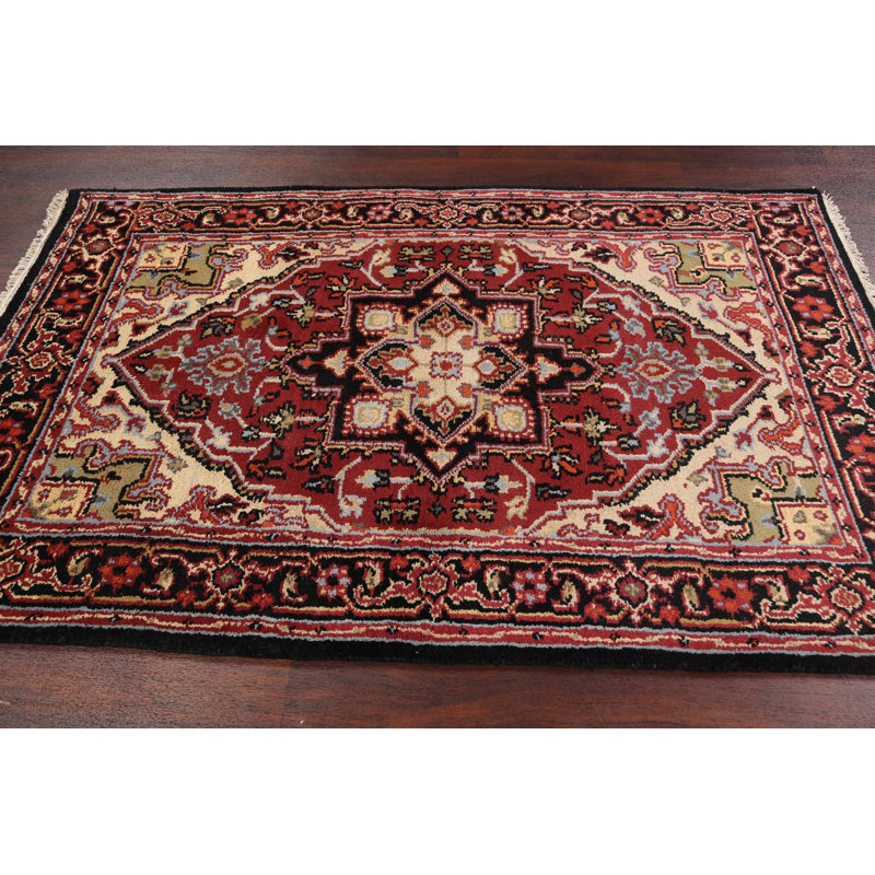 Tapis à motif oriental géométrique traditionnel 4 x 6