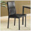 Élégantes chaises d'appoint rembourrées en similicuir noir et gris (ensemble de 2), parfaites pour les espaces de repas et de vie transitionnels.