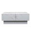 Table basse avec plateau coulissant, table centrale avec compartiment de rangement caché, table extensible pour le salon