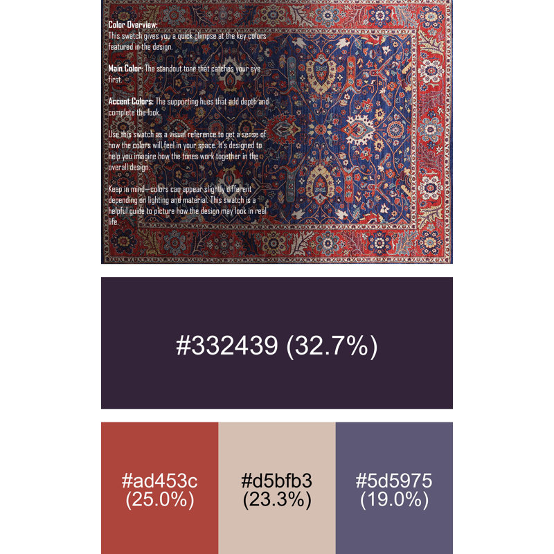 Oesch Oriental Indoor Rug, Rectangle 6' x 9'