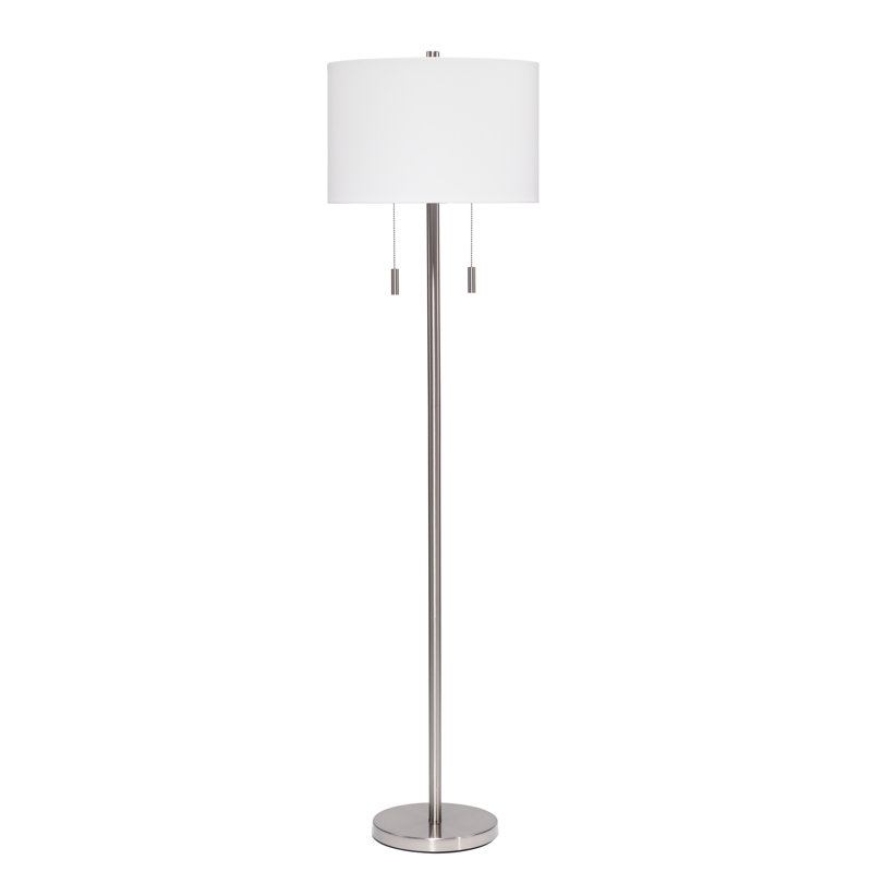 Senn 64'' Traditional Floor Lamp, Matte Silver