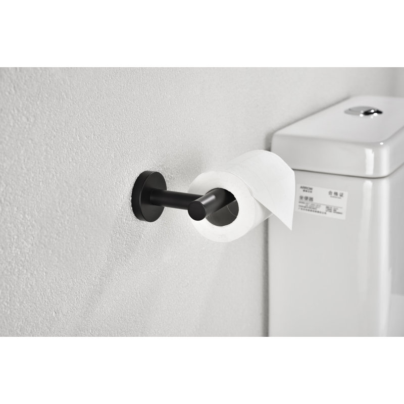 6 Piece Stainless Steel Bathroom Towel Rack Set Wall Mount, 2.04" H x 24" W x 3.14" D, Black