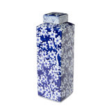 Imperial Ceramic Geometric Square Jar, Indigo, Small