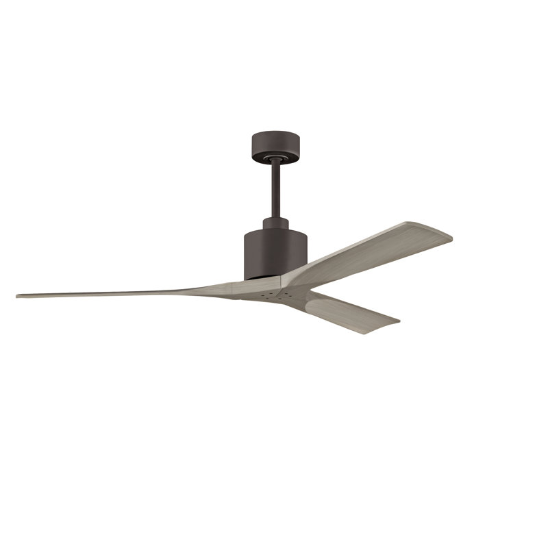 Nan 52" Ceiling Fan In Textured Bronze And Matte White Blades, Textured Bronze, Gray Ash Tone, 52"