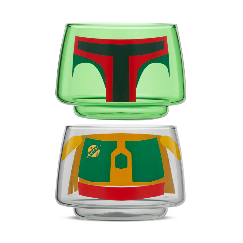 JoyJolt Star Wars Stackable Character Collection Boba Fett Stackable Glasses - 8 oz