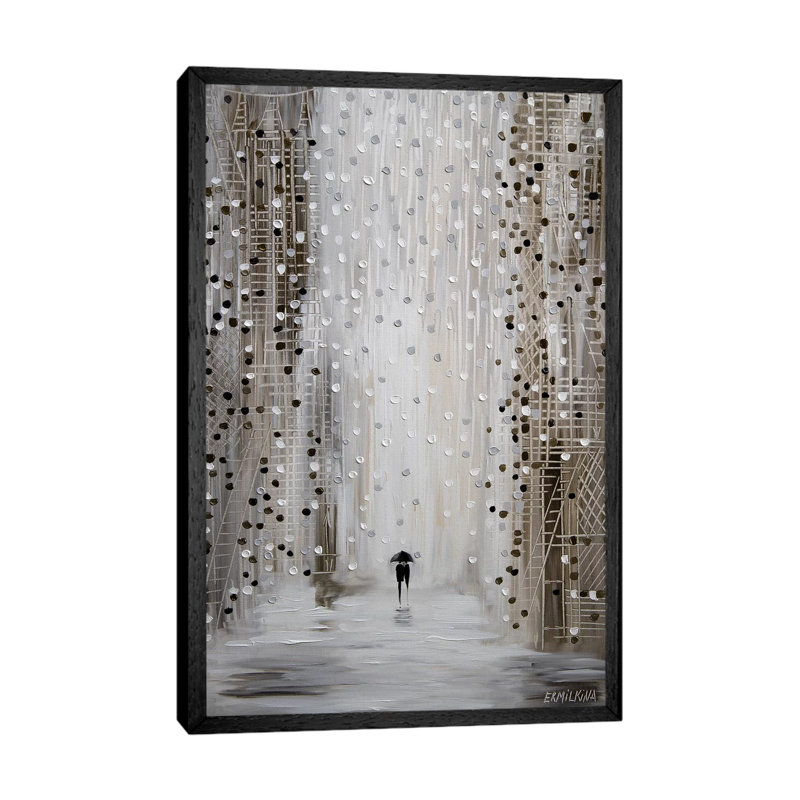 Under The Rain by Ekaterina Ermilkina - Print on Canvas, Black Framed, 66.04 cm H x 45.72 cm W