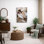 Illustration de style de vie rustique de style «Western Cowgirl Bath with Beer Rustic», impression de giclée sur toile encadrée
