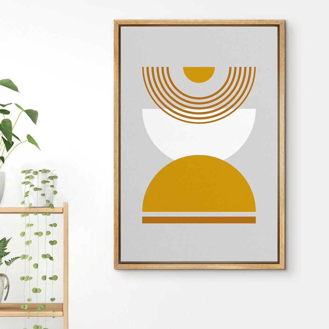 Mid Century Modern Boho " Planet Orbit And Sun Inspired Abstract Shapes " IDEA4WALL 