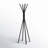 Rayden 4 - Hook Freestanding Coat Rack in Black