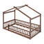 Structure de lit simple en bois avec clôture - maisonnette pour enfants en finition noyer pour garçons et filles-1386252884-1386252887