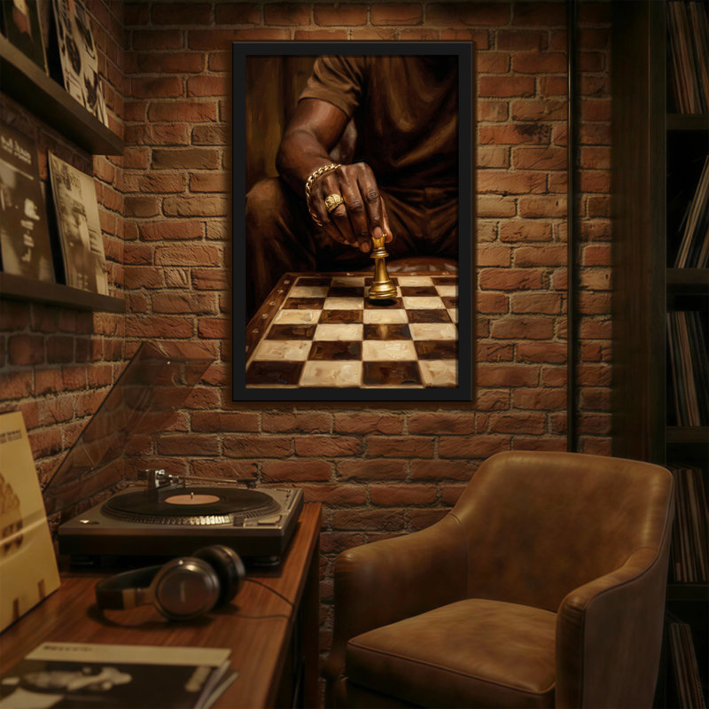 Abstrait main d'échecs, H 18 po x l 12 po