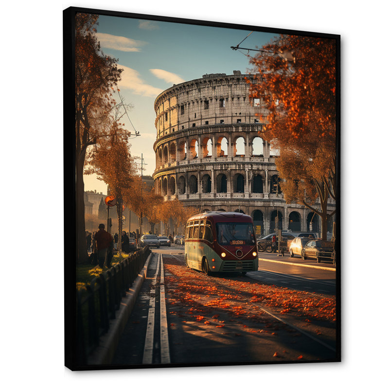 «Lency Rome Colossus at Sunrise», reproduction sur toile, Cadre flottant noir, H 44 po x l 34 po x P 1,5 po