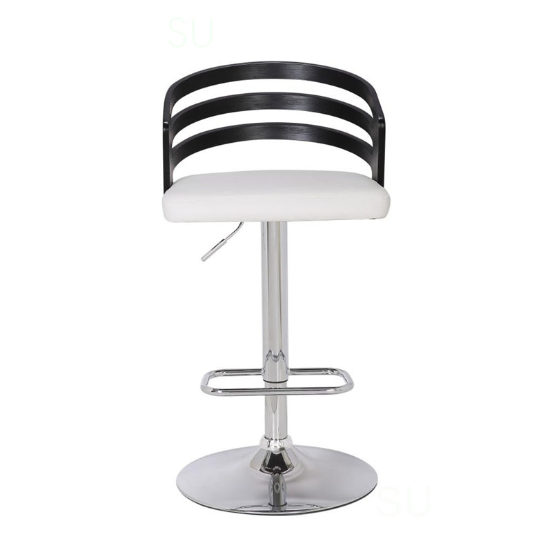 Tabouret de bar pivotant en bois, Noir / blanc