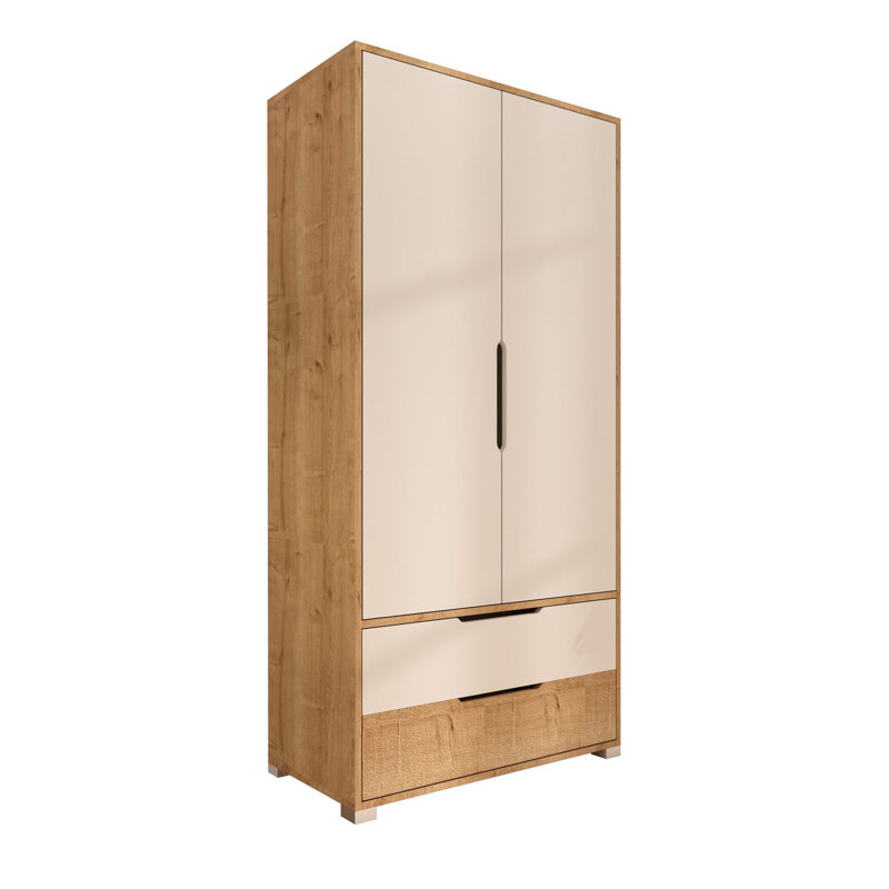 Armoire moderne avec de nombreuses tablettes, chêne saphir et blanc, 35,4 x 72,0 x 17,7 pouces | Panneau de particules 100% enduit de mélamine, fixation murale | Pieds en plastique durable, capacité de tablette de 66,1 lb | Solution de rangement élégante pour n'importe quelle pièce