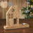 Festive Finds Tealight Holder Wooden Saltbox House w/ Star Natural-1946661362
