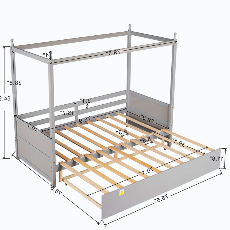 Lit plateforme 65,03 po