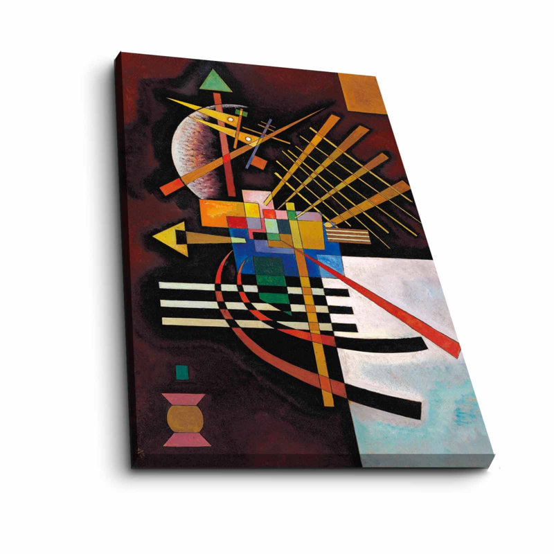 Superbe peinture sur toile décorative par Wassily Kandinsky, 17,7 po x 27,6 po | 100% toile de suède, cadre 100% bois (épaisseur: 1,2 po) | Parfait pour la décoration intérieure, les amateurs d'art et l'esthétique moderne, les couleurs vives et le d