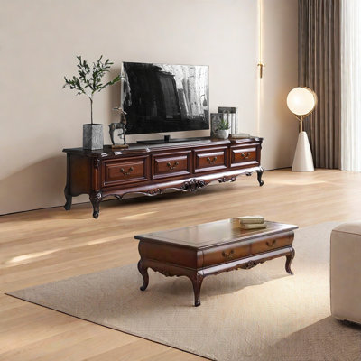 Solid wood multi-layer minimalist coffee table