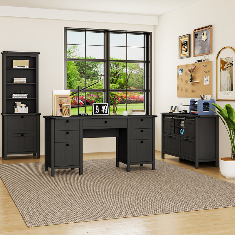 Ensemble de bureau d'ordinateur 3 pièces, Black