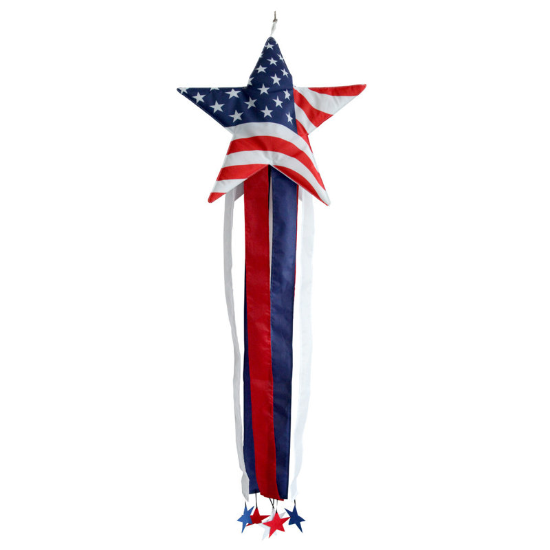 Manche patriotique sculptée American Star, Blanc/rouge/bleu