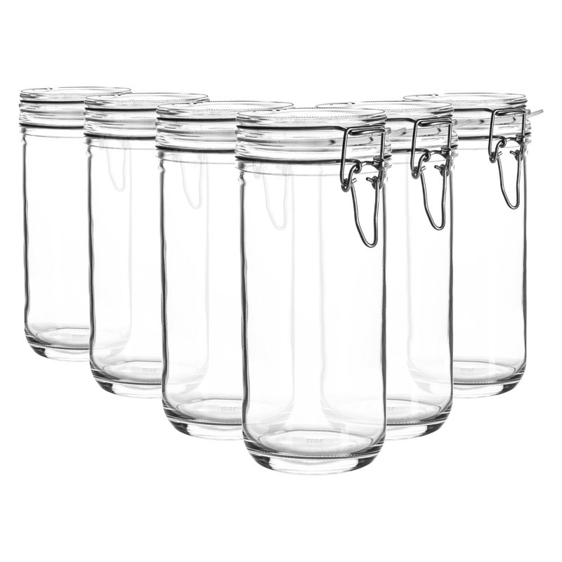 Fido Glass Storage Jars, 16cm H x 10.5cm W x 10.5cm D