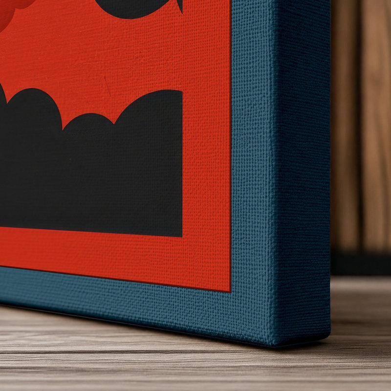 Aircraft Against the Sun Retro 1 Piece Wrapped Canvas Wall Art, 18x12 - 45.7 x 30.5 cm, Teal Border