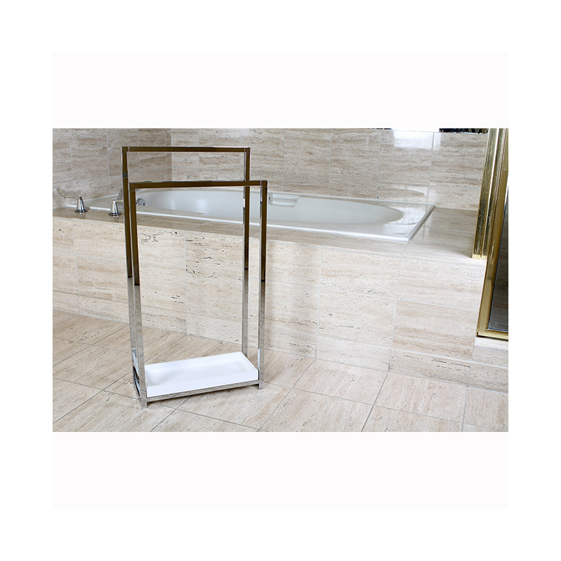 Kingston Brass Edenscape Freestanding 2-Tier Towel Rack, Polished Chrome