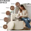 3-in-1 Teddy Ottoman Stool with Hidden Storage, Foldable Upholstered Seat and Footrest for Bedroom, Living Room or Dressing Area-121505452