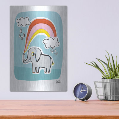Art mural en métal Indigo Safari «Wild About You Elephant» par Melissa Averinos