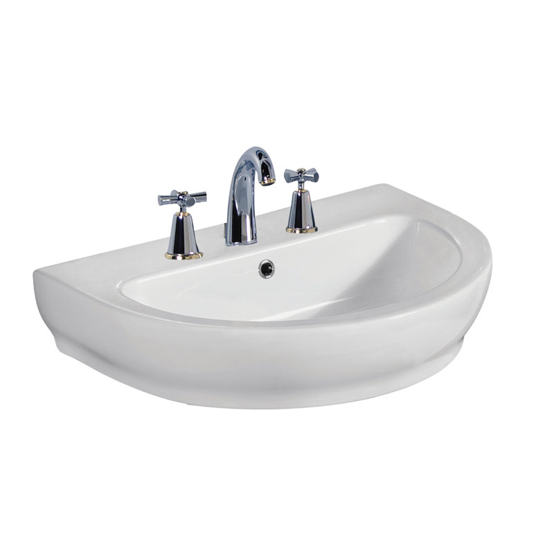 Lavabo de salle de bain mural 32 po en porcelaine vitreuse avec trop-plein Harmony 800, Centres de 8 po