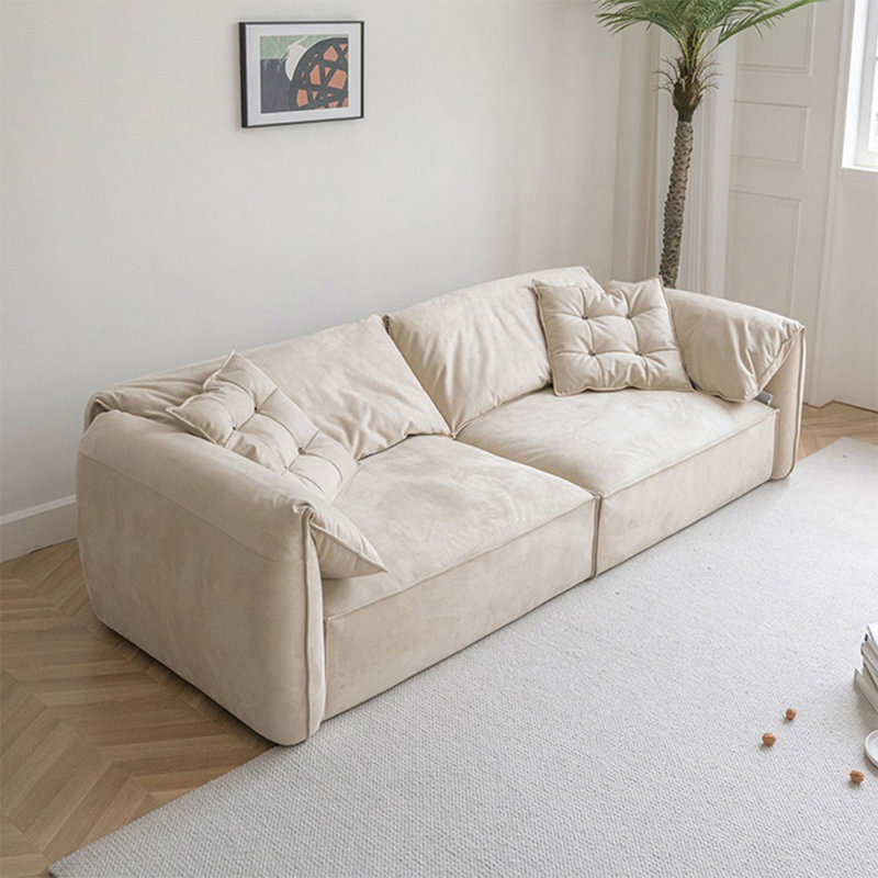 Causeuse-coussin modulaire en tissu beige, Beige