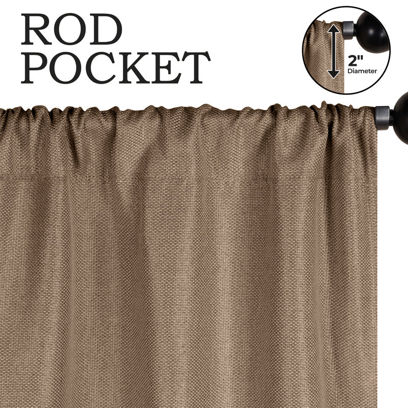 Panneaux de rideaux obscurcissants et isolants en polyester, L 26 po x L 63 po, Tanné