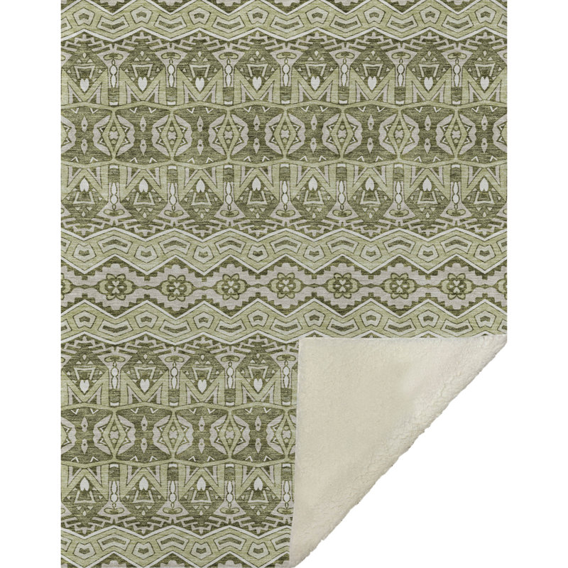 Jeté marocain Addison Sherpa ASB909, Aloès