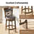 26” Swivel Upholstered Wood Counter Stool with X-Back and Faux Leather Seat (Set of 2)-863424938-863402591
