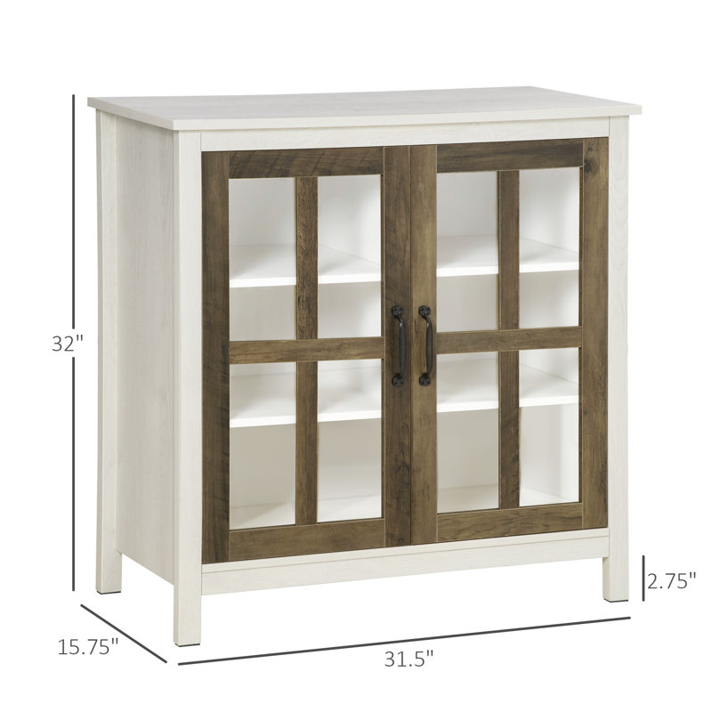 Buffet de cuisine avec portes en verre, Blanc