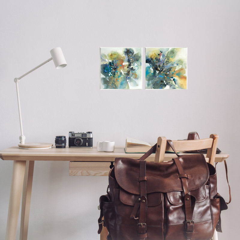 "Layered Faded Abstracts", ensemble de 2 plaques murales par K. Nari