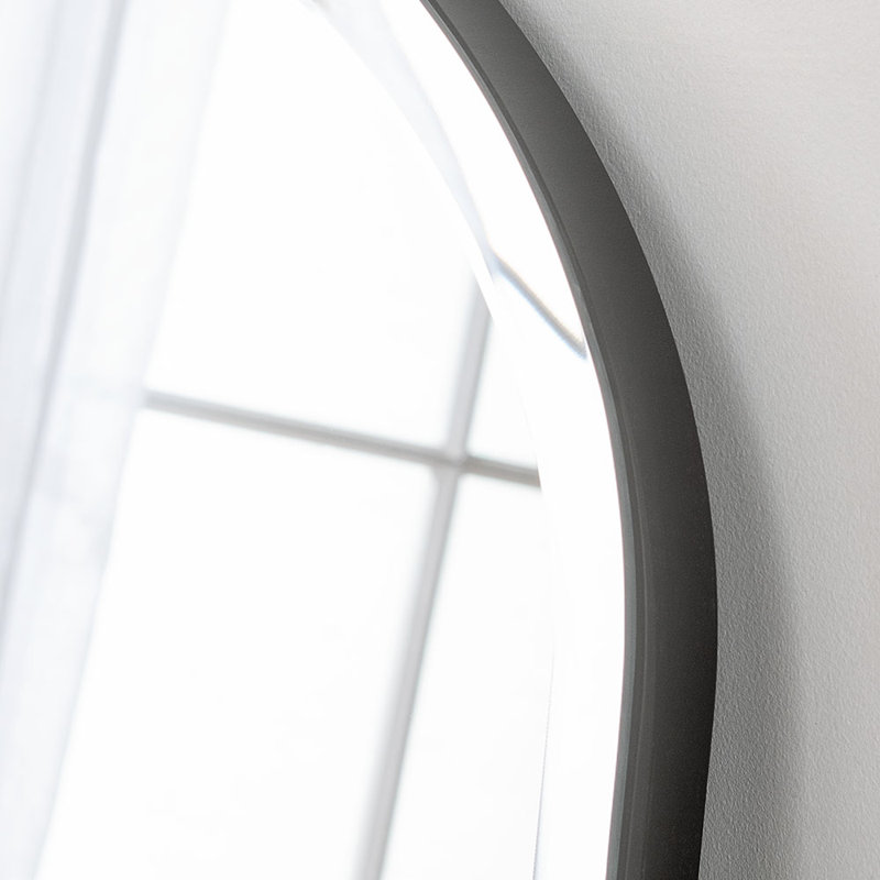 Isaian Wood Flat Mirror, Black