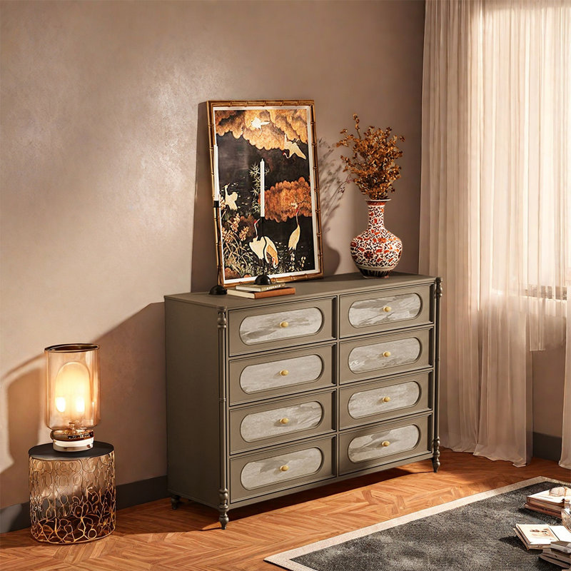 Armoire de rangement décorative en bois massif