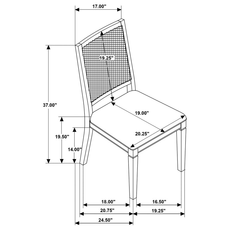 Ensemble de chaises d'appoint à dossier en rotin Stewart (ensemble de 2)