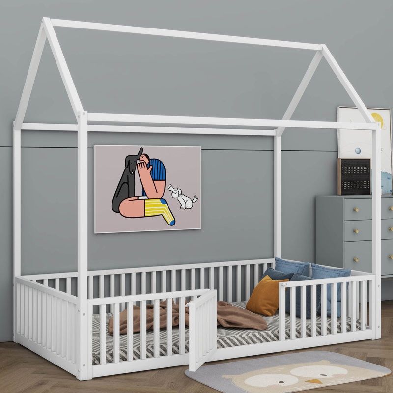 Keisha Metal Slat Bed, Twin, White