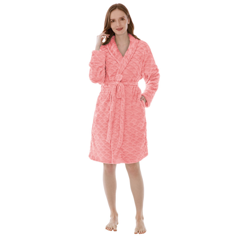 Peignoir au-dessus du genou avec poches Belia, Corail, TG