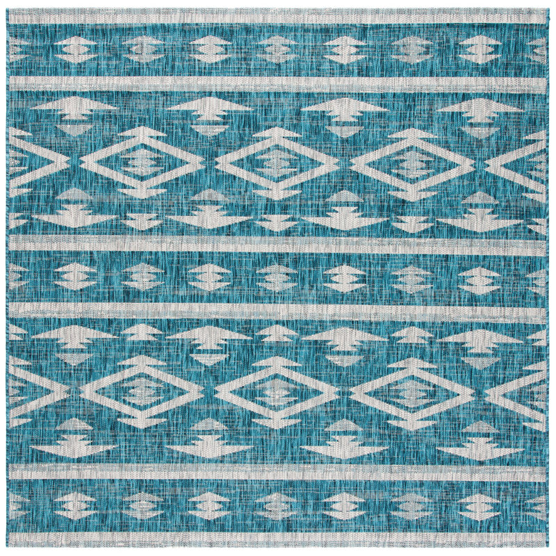 Amarien Southwestern Indoor/Outdoor Area Rug, Square 6'7"