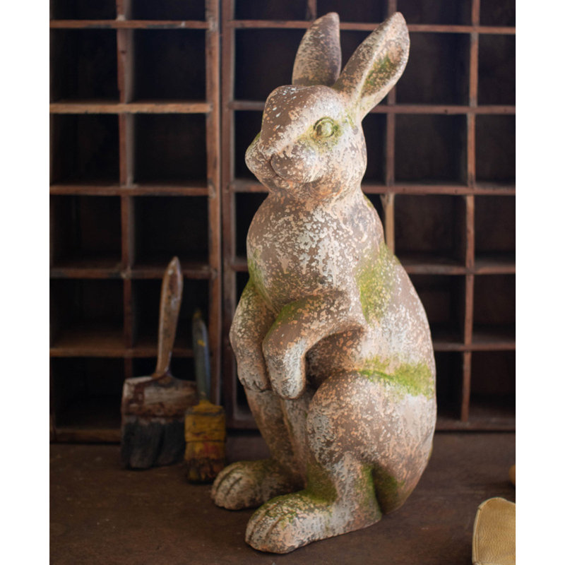 The Holiday Aisle® Modern Faux Concrete Rabbit With Head Forward In Multicolor