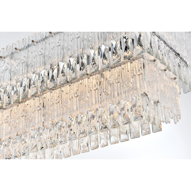  Lustre Aurora, H 12,5 po x l 14 po x P 50 po, 8, Chrome et transparent