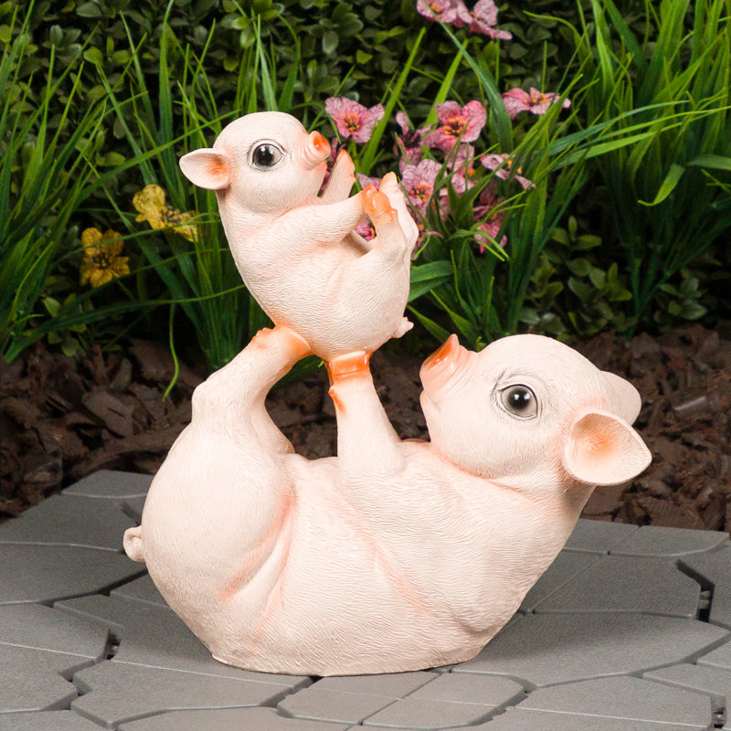 Statue de cochon ludique 10 "pour patio et jardin